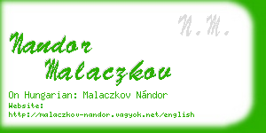 nandor malaczkov business card